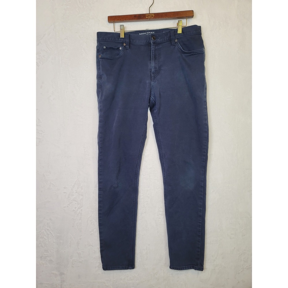 Banana Republic Traveler Cotton Jeans‎ Indigo Blue Denim Size 34x32 Mid Rise